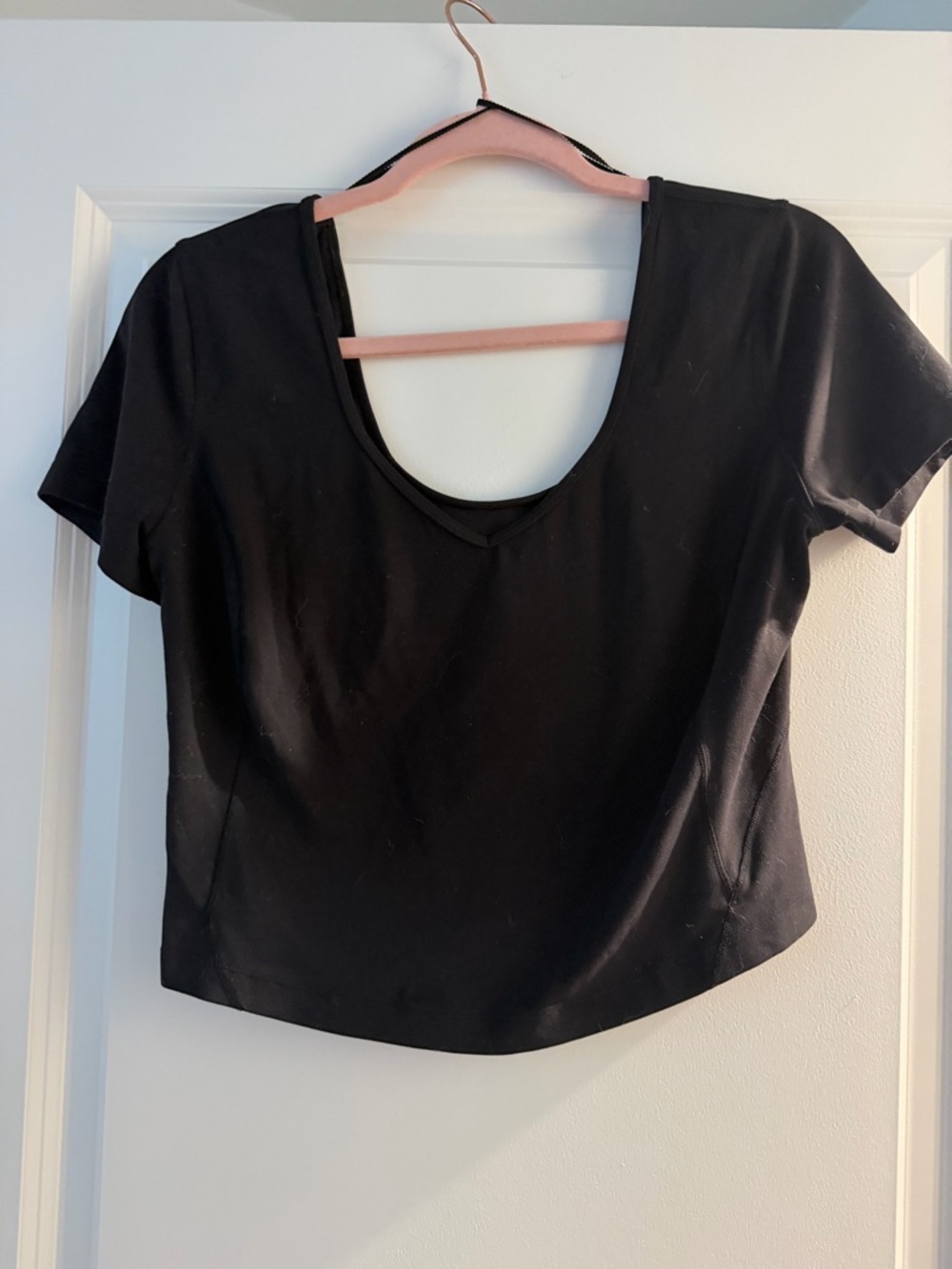 Women’s Black V-Neck Short Sleeve Top - Picture 5 of 5